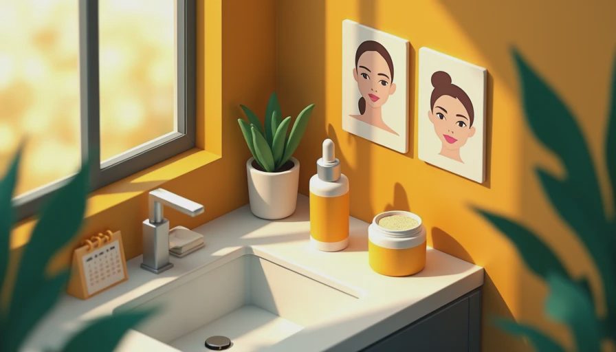 Illustration for retinol before and after