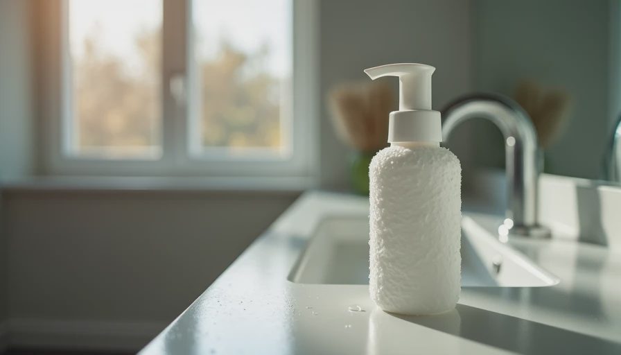 Illustration for gentle foaming cleanser for oily skin